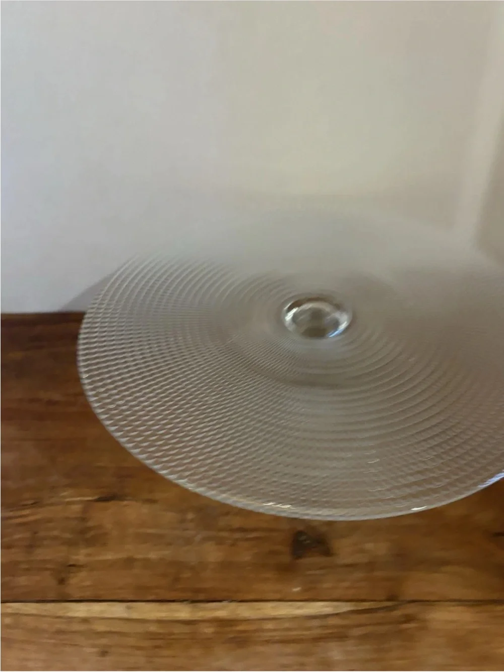 Home Essentials Clear Glass Textured Footed Cake Stand